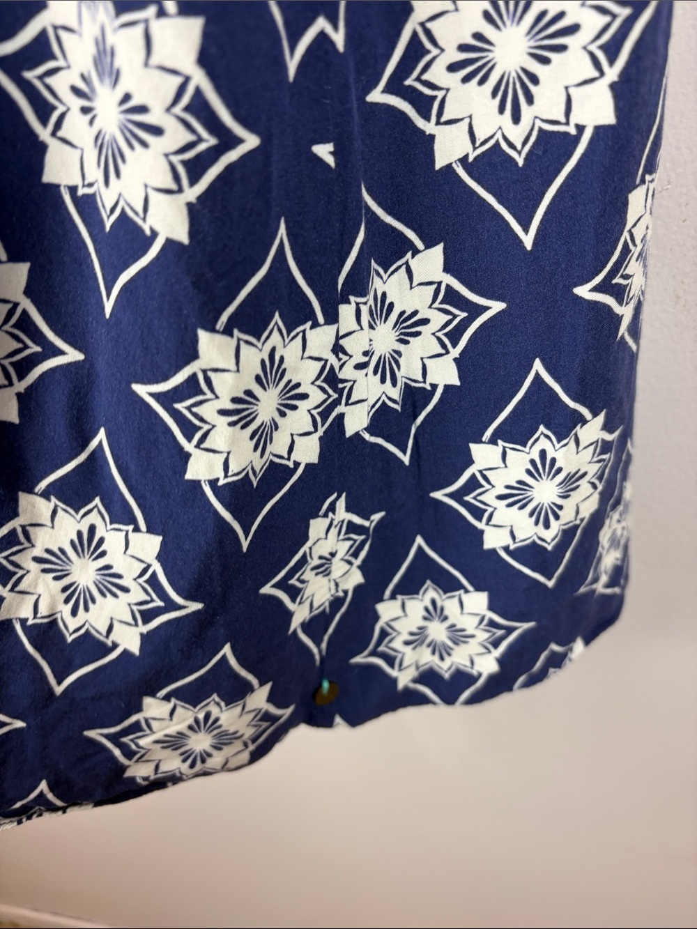 Hatley Blue Medallion Sleeveless Shift Dress Large Geometric Boho Summer Dress - Picture 11 of 14